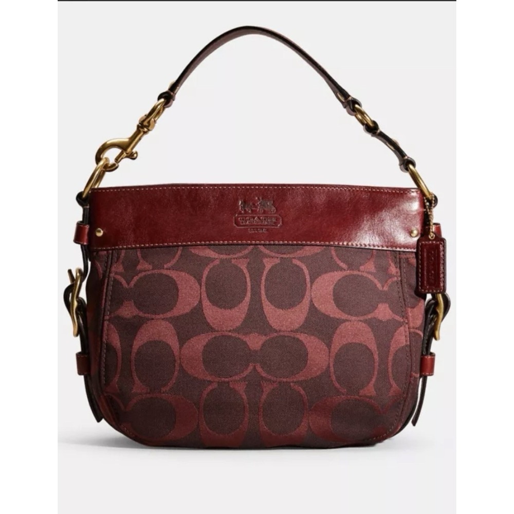 Vintage COACH ZOE Y2K HOBO Shoulder Bag BORDEAUX/AUBERGINE Gold Rare 12657